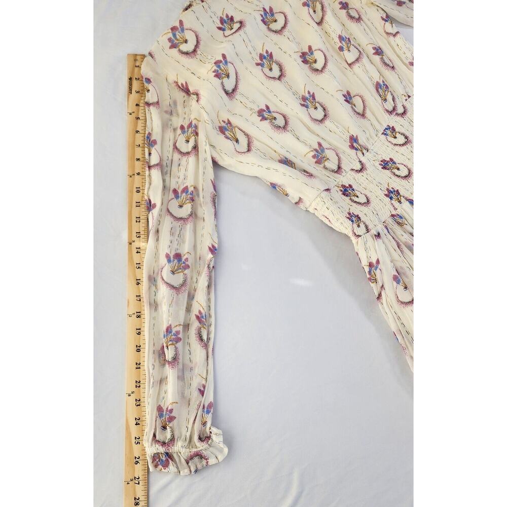 Free People Dress Womens Small White Floral Bohemian Wild Horses Dream Catcher - Picture 8 of 13